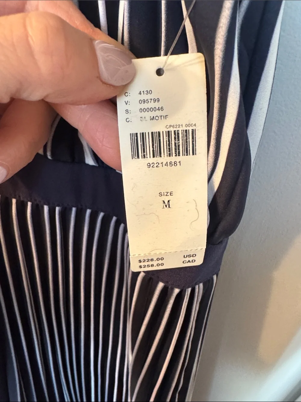 Anthropologie Navy and White Striped Halter Midi Dress - Picture 4 of 7